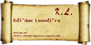 Kádas Leonóra névjegykártya